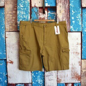 Men's Wrangler Flex Twill Cargo Short Regular Belted Casual SIZE 42 Khaki NEW